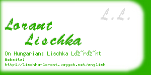 lorant lischka business card